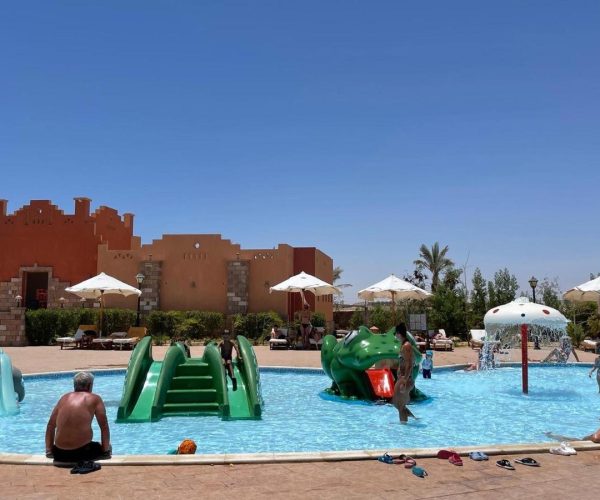 Dream Lagoon Aqua Resort in Marsa Alam bij het spraypark van het resort voor de kids