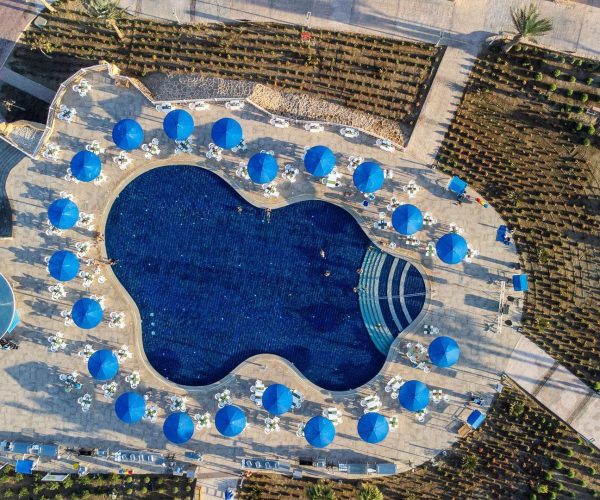 Pickalbatros Portofino Vita Resort in Marsa Alam de droneview fotos van het zwembad