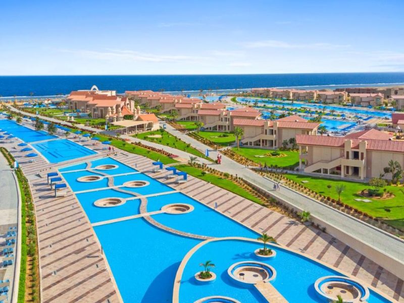 Pickalbatros Sea World Resort in Marsa Alam overzicht over de zwembaden en slaapkamers